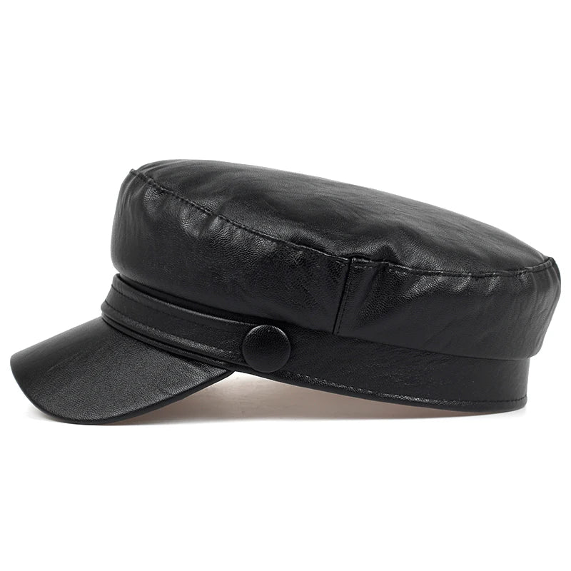 New Korean Leather Beret Fashion Ladies Hat Super Fire Wild Hats High Quality