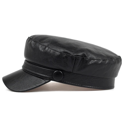New Korean Leather Beret Fashion Ladies Hat Super Fire Wild Hats High Quality