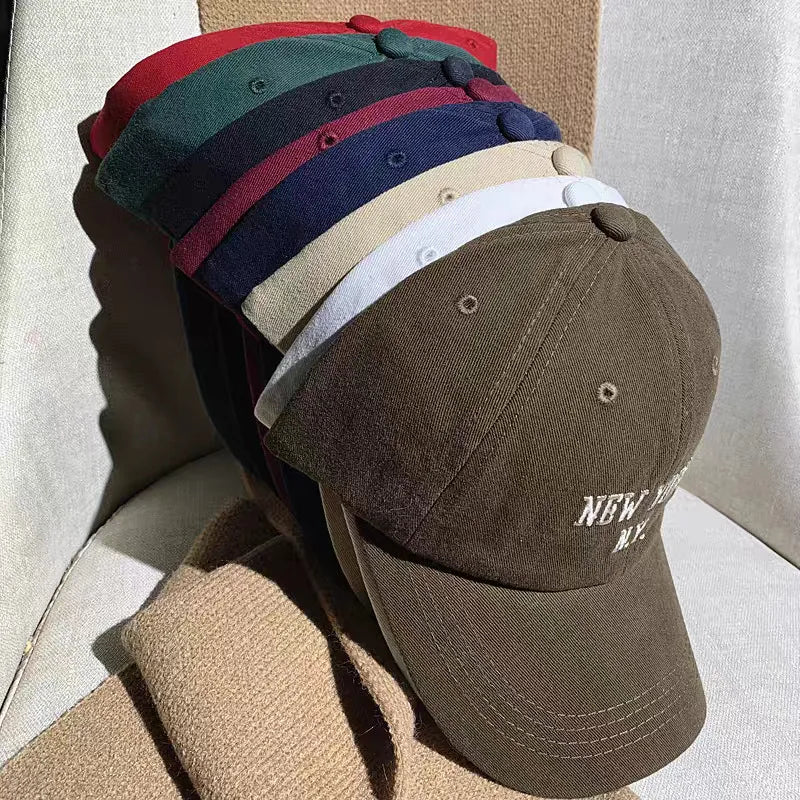 Washed Embroidery Soft Top Baseball Cap Internet Celebrity Street Shot Face Small Cap Female Japanese Cowboy Hat Male