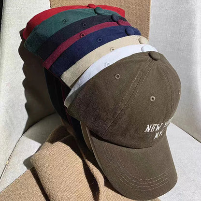 Washed Embroidery Soft Top Baseball Cap Internet Celebrity Street Shot Face Small Cap Female Japanese Cowboy Hat Male