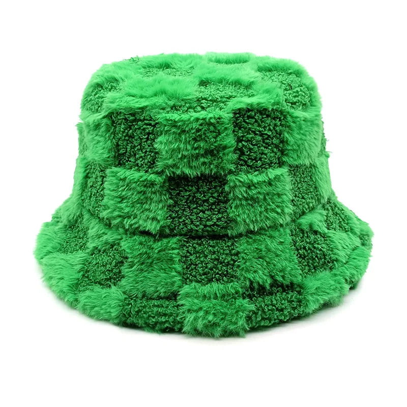Chessboard Bucket Hat Autumn And Winter