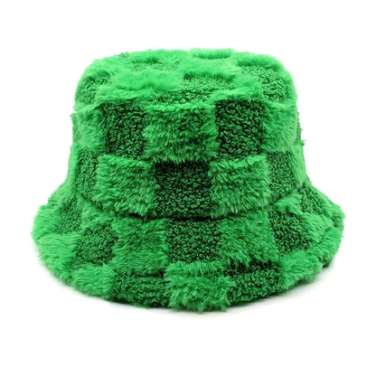 Chessboard Bucket Hat Autumn And Winter