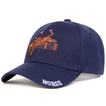 Unisex Horse Riding Embroidery Baseball Caps Spring Autumn Outdoor