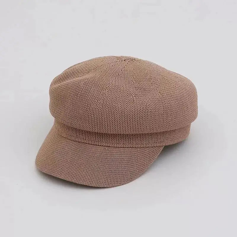 Octagonal Hat Packable Military Newsboy Cap