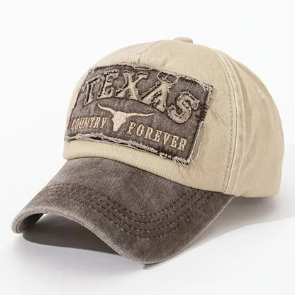 Texas Hollow 3D Patch Vintage Washed Baseball Hat