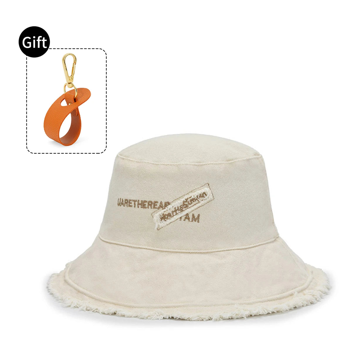 Fisherman Hat Women's Summer Sunscreen Denim Raw Edges Old Korean Version of the Trendy Face Bucket Hat