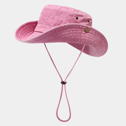 Spring Summer Outdoor Large Brim Washed Old Fishing Hat