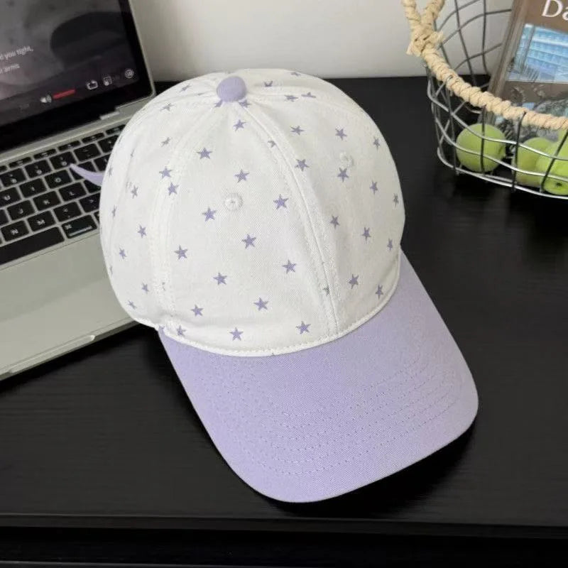 Outdoor Travel Polka Dot Letter Embroidery Baseball Cap Wide Brim Shows a Small Face Versatile Sports Deep Top Cap