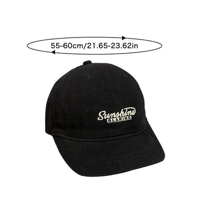 Japanese Short Brim Cotton Baseball Hat Women Men Embroidery Letters Street Niche Peaked Sports Sun Cap