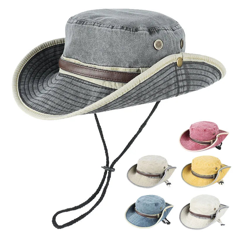 Bucket Hat With Leather Belt Men Women Sunhat 2026