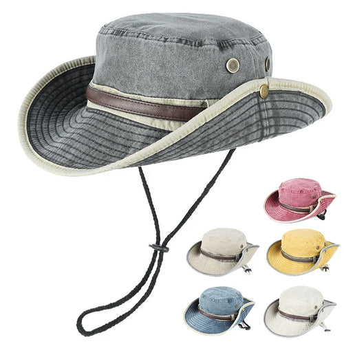 Bucket Hat With Leather Belt Men Women Sunhat 2026