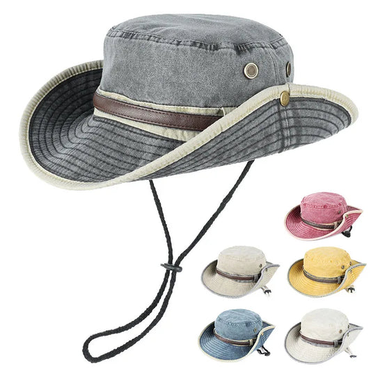 Bucket Hat With Leather Belt Men Women Sunhat 2026