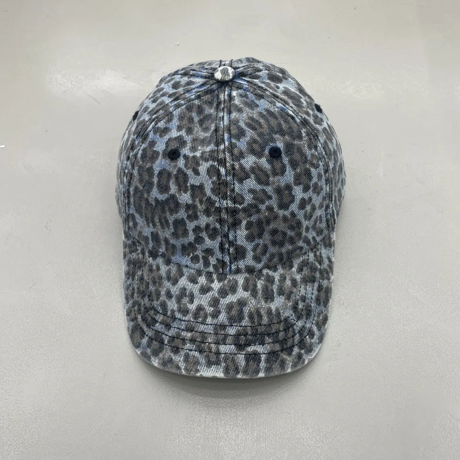 American Retro Spice Girl Leopard Print Baseball Cap