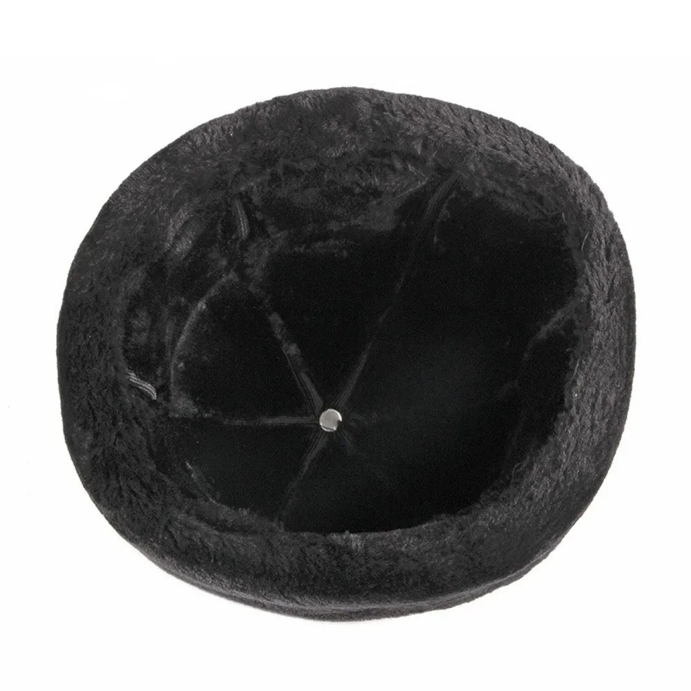 Warm Thick Winter Hat Fleece Lined Fur Leather Men Hat