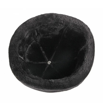 Warm Thick Winter Hat Fleece Lined Fur Leather Men Hat