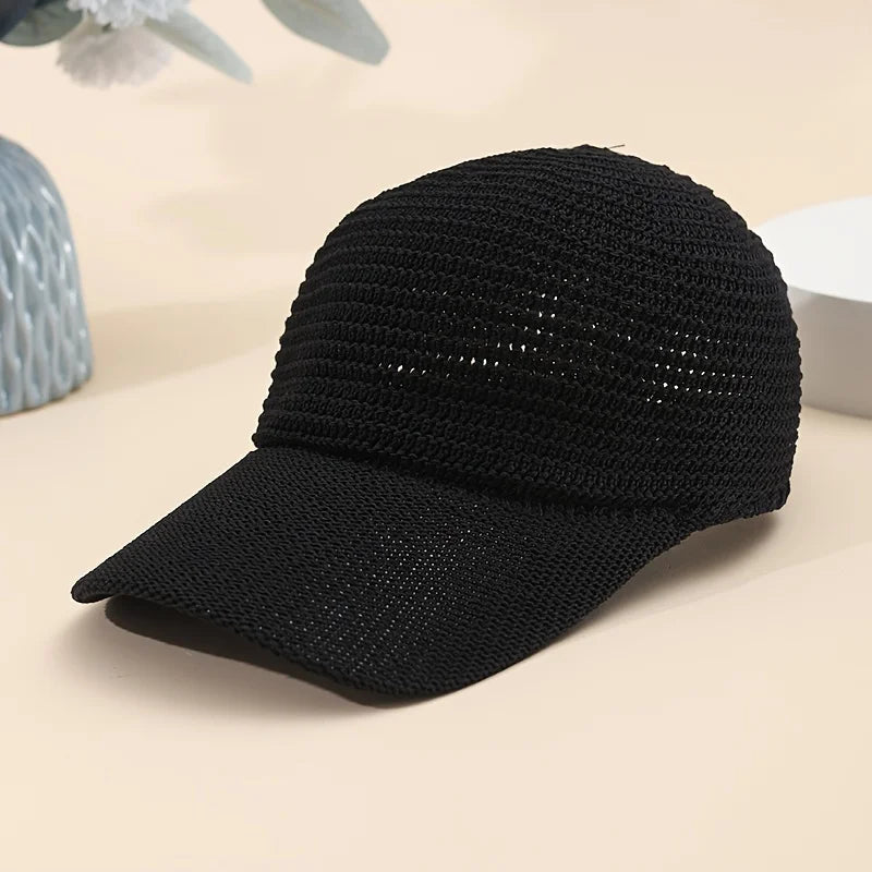 Spring/Summer Linen Knit Baseball Cap Openwork Baseball Cap