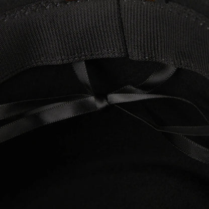 Wool Black Billycock Roll Brim Fedora Hat Women British Concave-Convex Top Hat