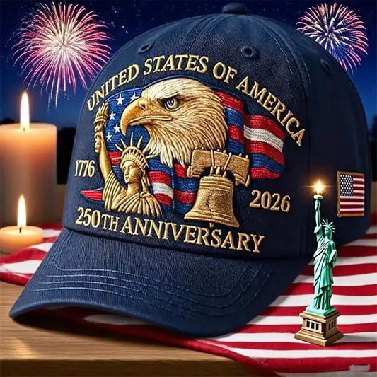 1pc Men's USA 250th Anniversary 1776-2026 Patriotic Baseball Cap