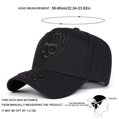 Unisex Skull Embroidery Baseball Caps Spring Autumn