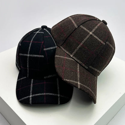 New Men Women Versatile Color Block Woolen Cloth Baseball Caps