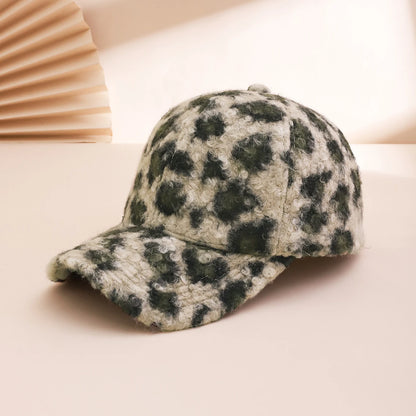 Fashionable And Trendy Teddy Roll Leopard Print Baseball Cap