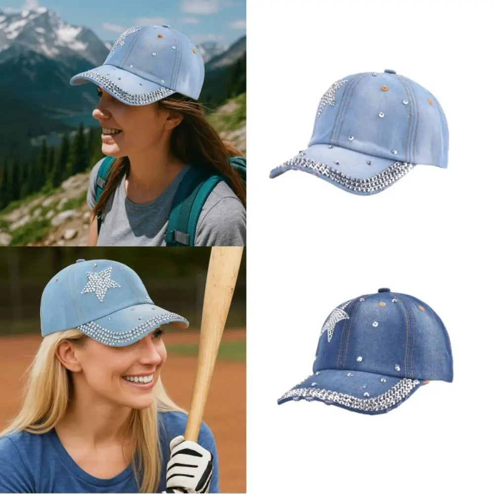 Fashion Shiny Denim Baseball Cap