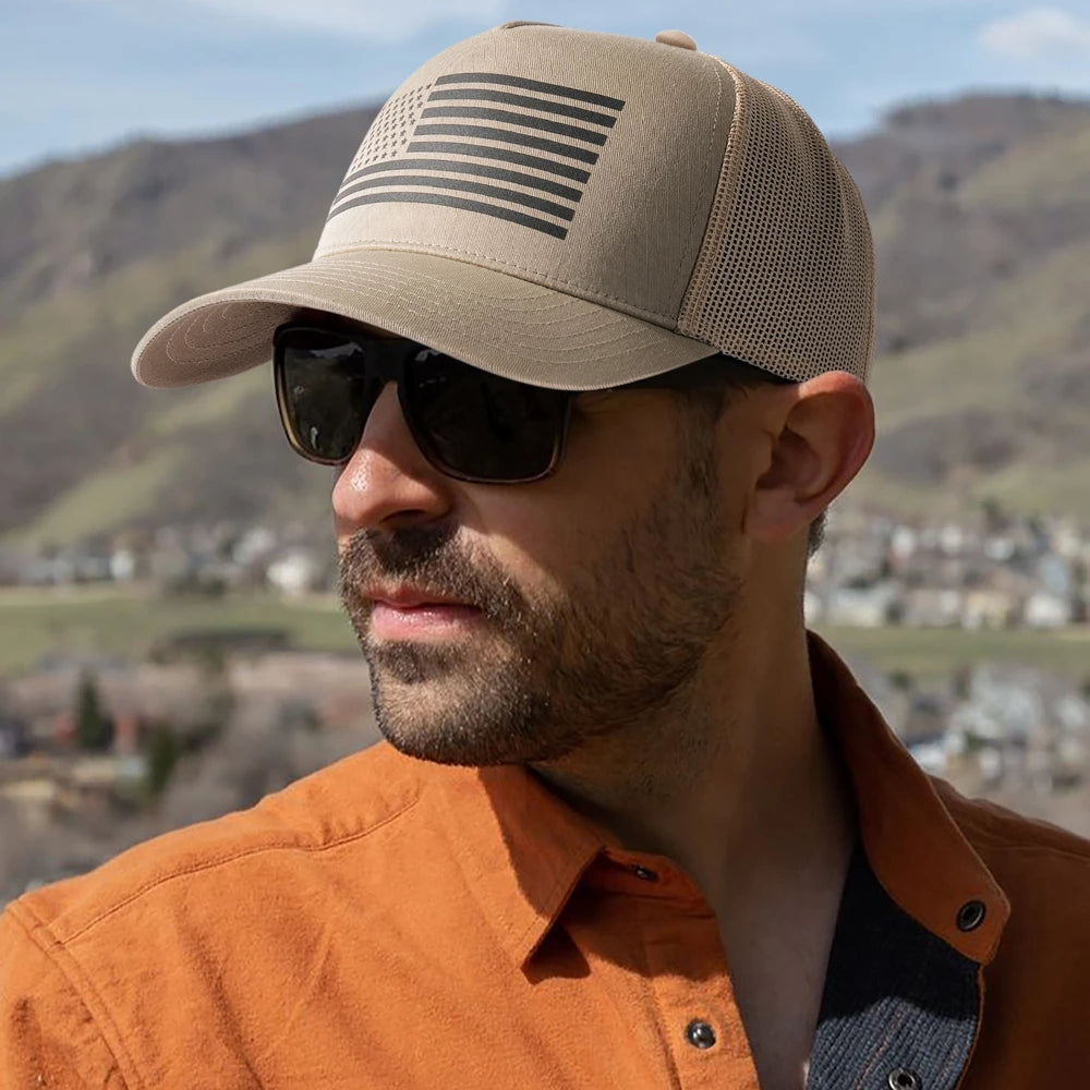 USA Flag Baseball Cap‌ - Patriotic Mesh Breathable Hat With Adjustable