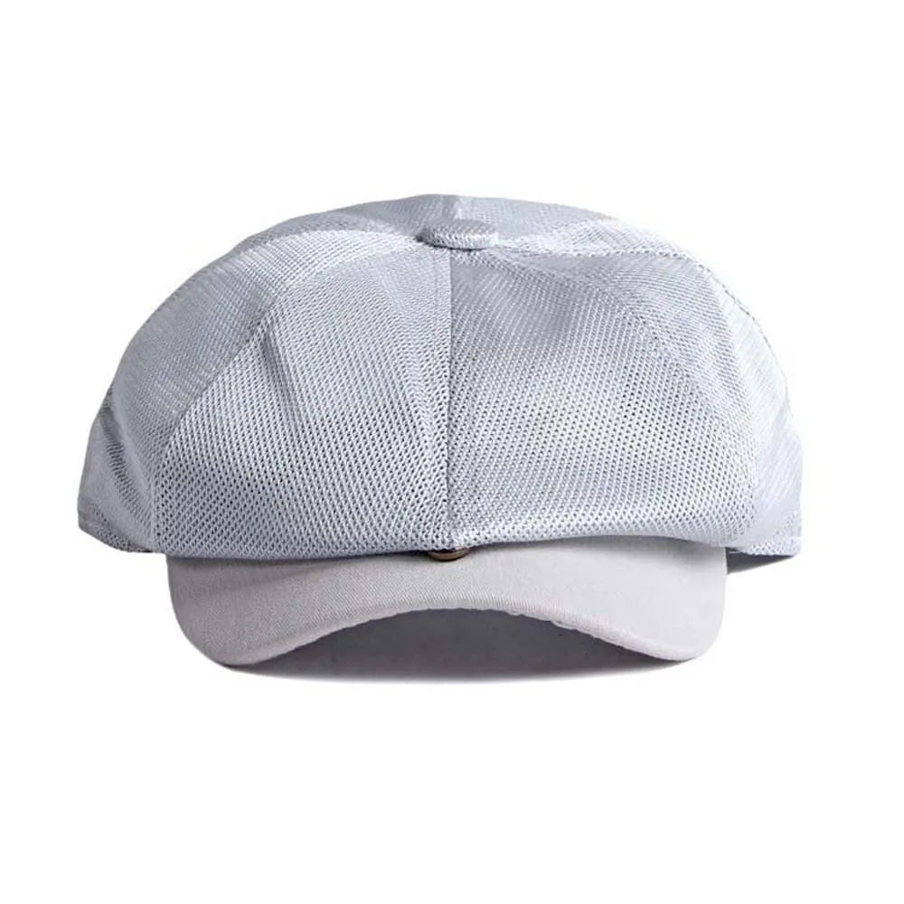 Solid Color Mesh British Beret Hollow-Out