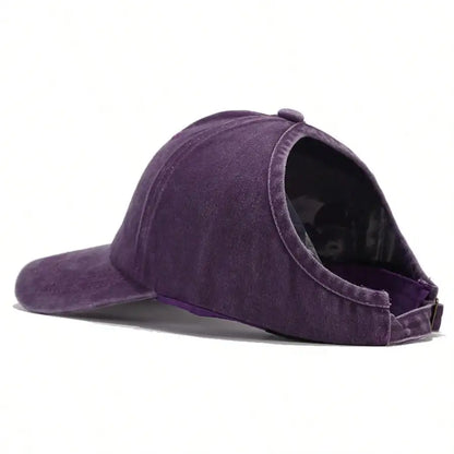 Outdoor Casual Bucket Hat With Ponytail Hole