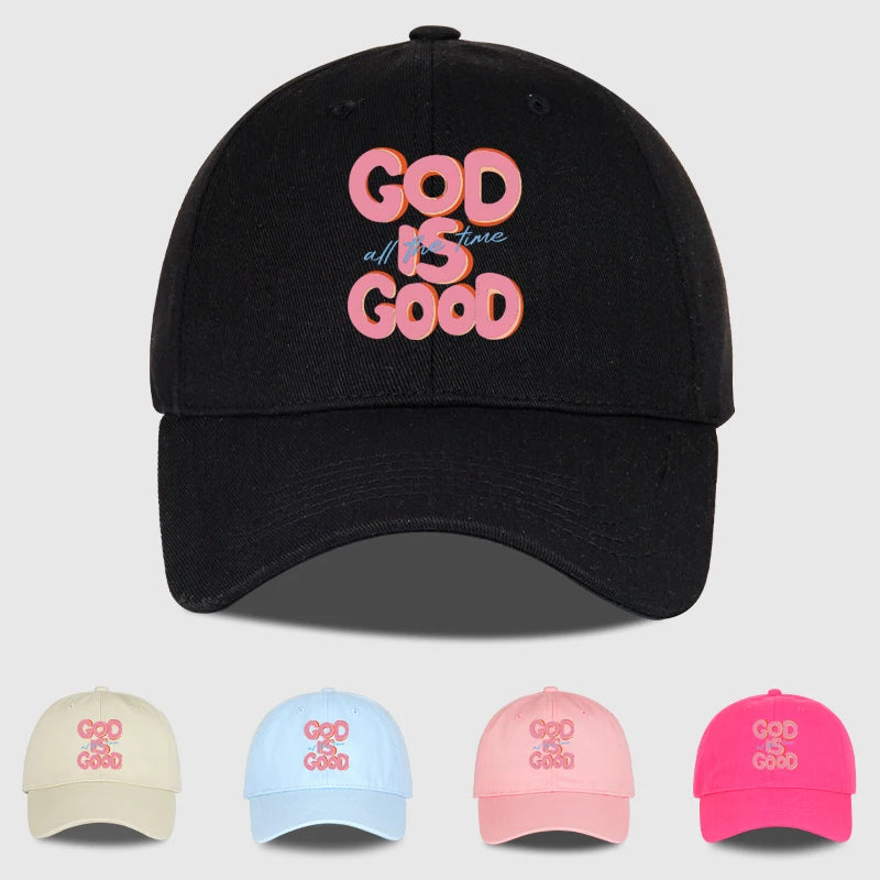 "God Is Good All The Time" Printed Multi-color Baseball Cap For Men Women