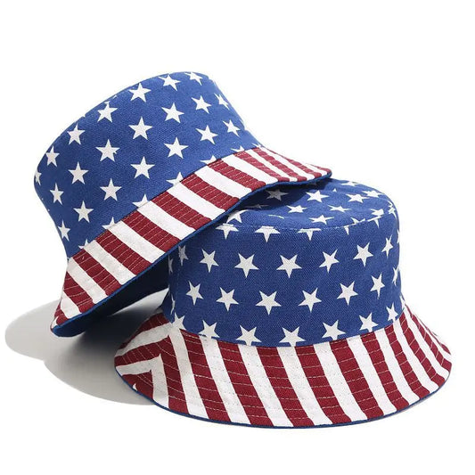 USA Letter in American Flag Colors Bucket Hat Woman Man