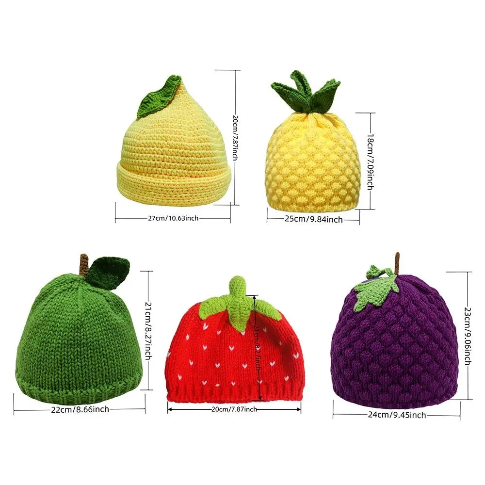 Creative Warm Knitted Fruit Hat Thick Soft Strawberry Pullover Cap