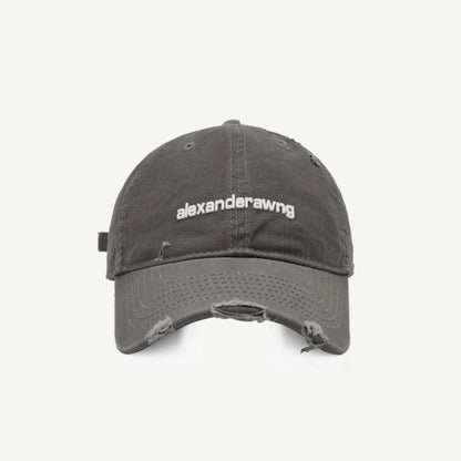 Ripped Letter Embroidery Trendy Baseball Cap Children Soft Top Showing Face Small Couple Big Head Casual Cap Men