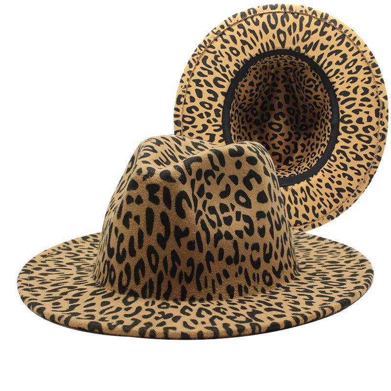 Women Leopard Open Road Hat Fedora Hat