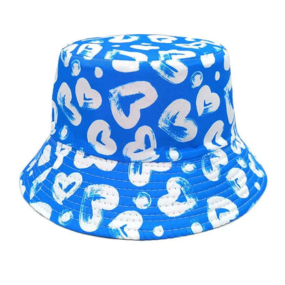 Four Seasons Polyester Cartoon Love Print Bucket Hat