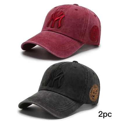 Soft Top Washed Distressed Baseball Cap Fashion Casual Men's