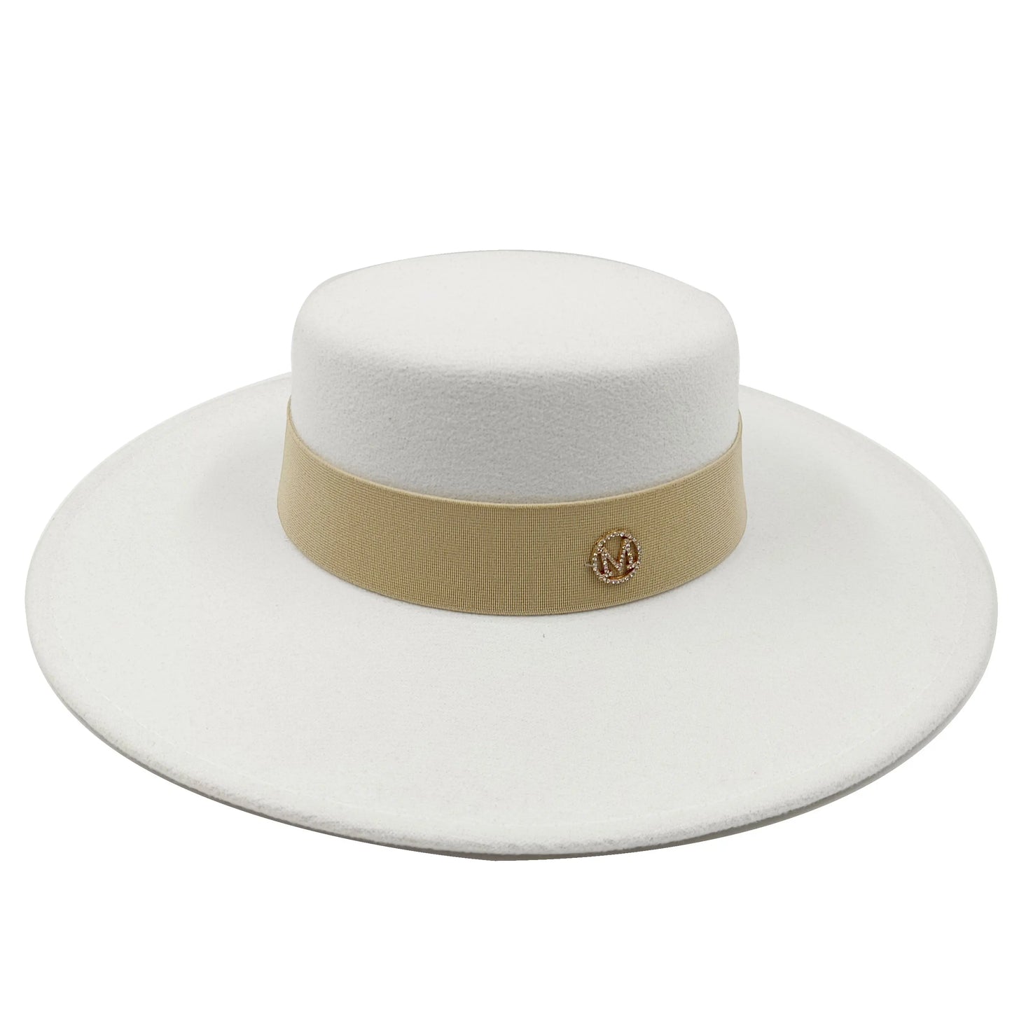 New Oversized Edge Flat Top Hat Retro French Felt Hat