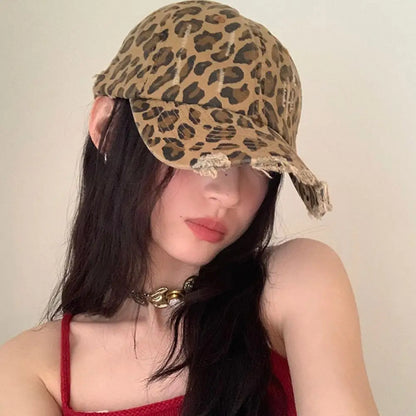 Unisex Leopard Print Baseball Caps Spring Autumn Outdoor