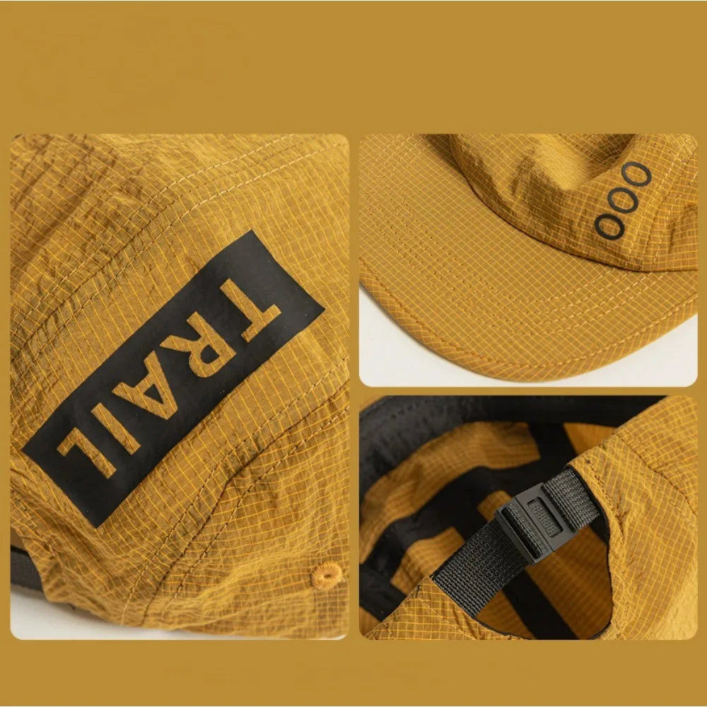 Korean 5‑Panel Letter Printed Baseball Cap