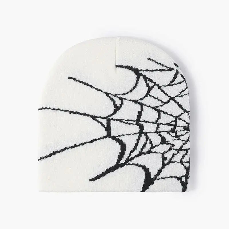 Spider Web Pattern Jacquard Knit Hat