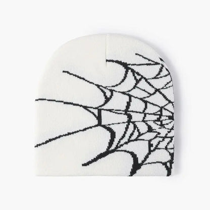 Spider Web Pattern Jacquard Knit Hat