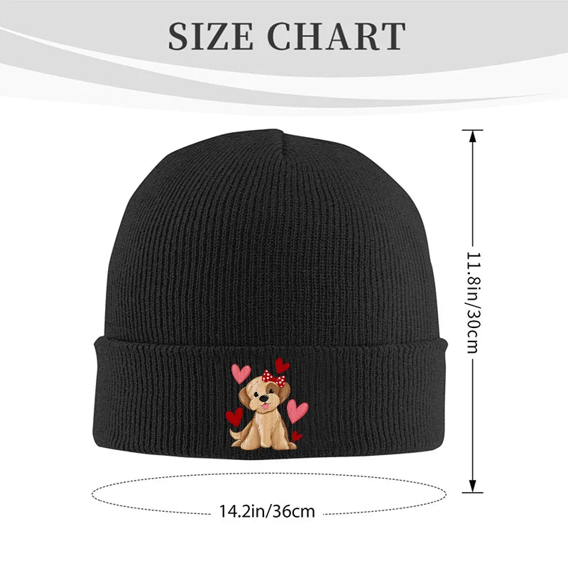 Hearts Knit Beanie Hat Warm Acrylic Skull Cap  Men