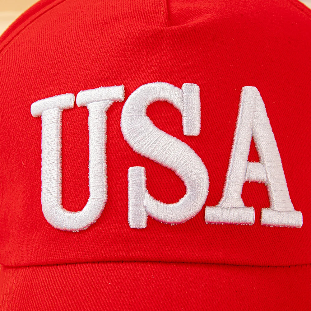 Fashion USA Letter Embroidered Baseball Cap American Flag Patch Adjustable Patriotic Dad Hat Outdoor Casual Daily