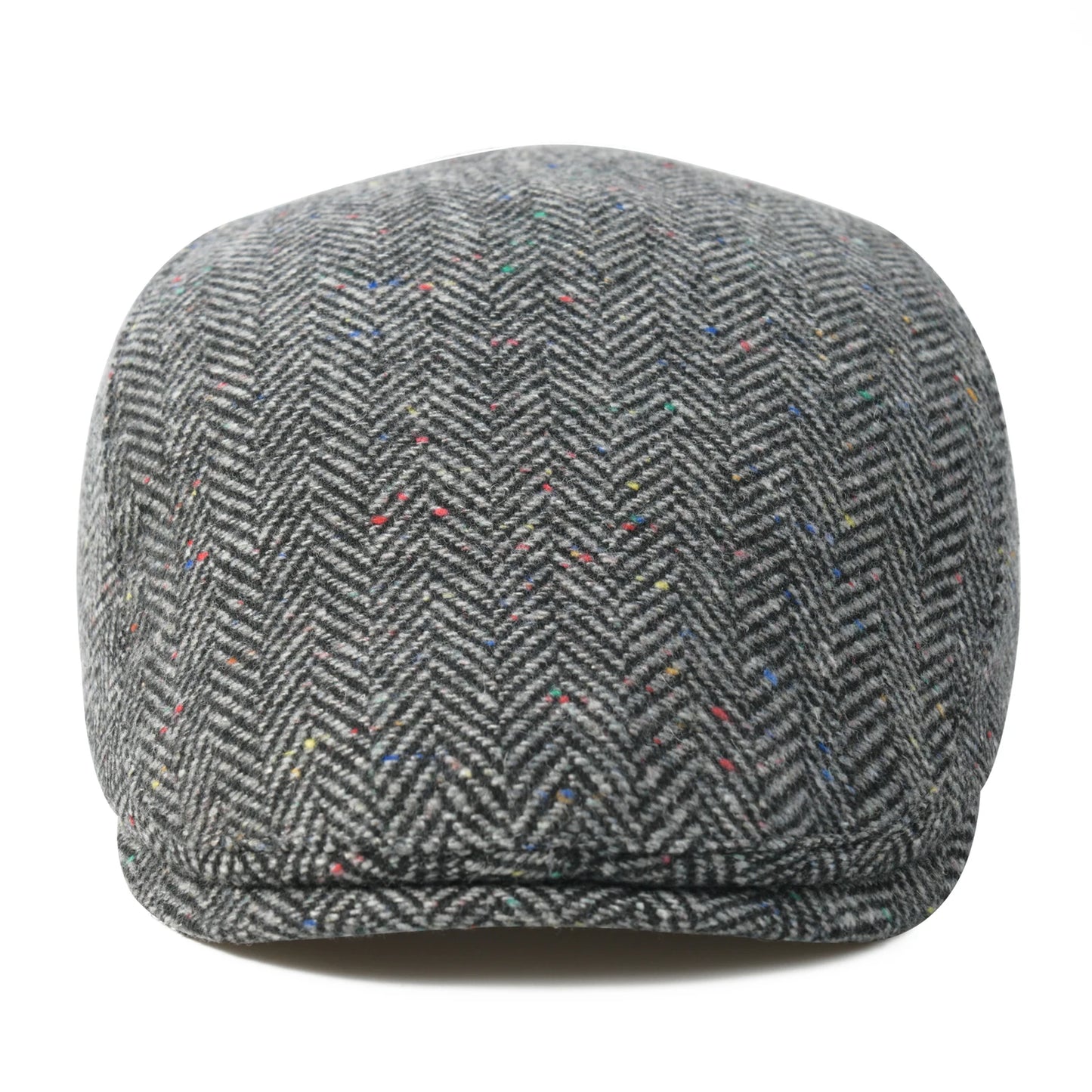 Men's Herringbone Flat Ivy Newsboy Hat Wool Blend Gatsby Cabbie Cap