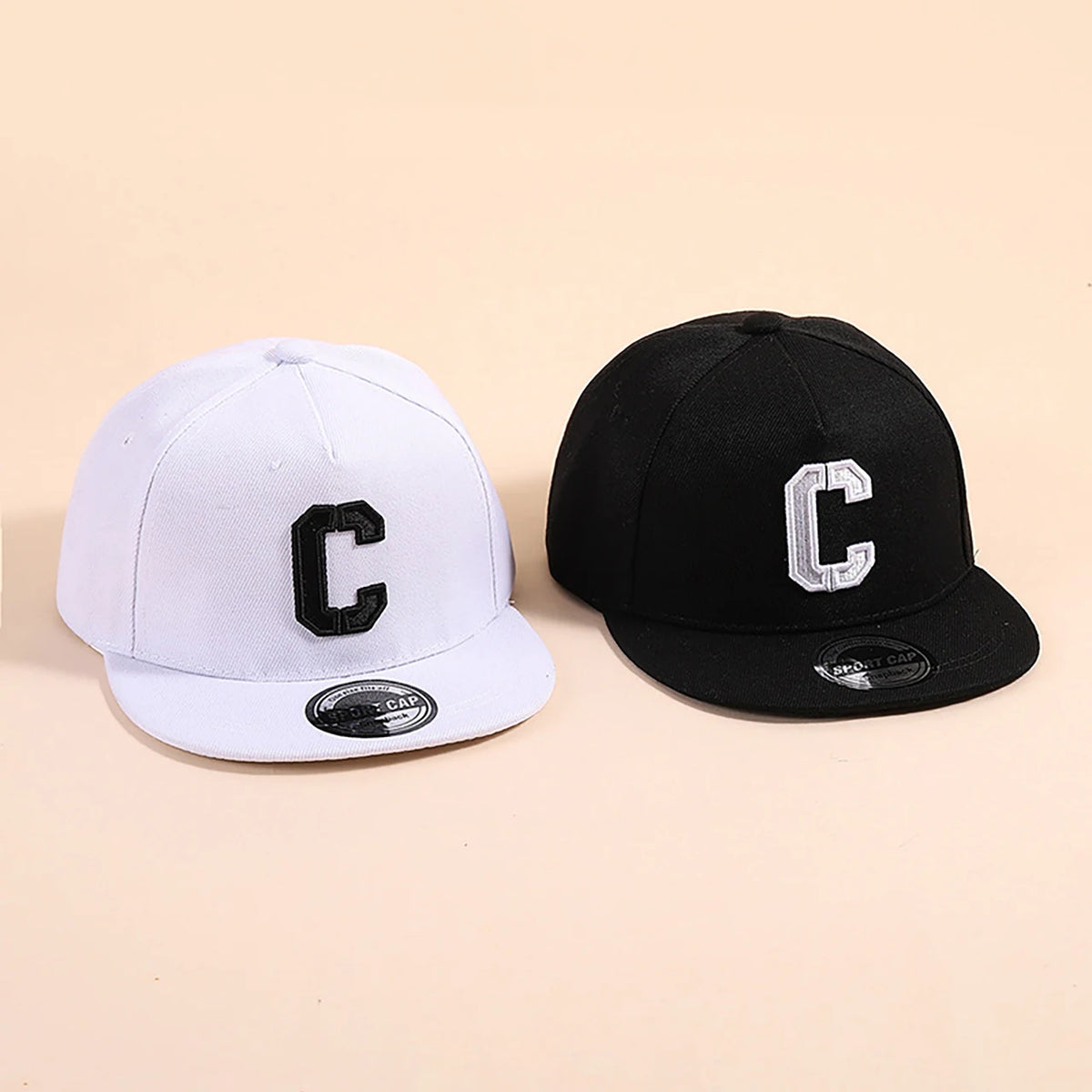 Kids Snapback Cap Embroidered Letter Flat Brim Baseball Hat For Children Boy Girl Solid Color Summer Sun Hats
