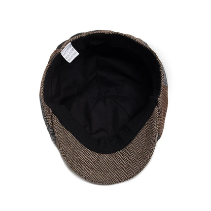 Herringbone Newsboy Caps Men Autumn Winter