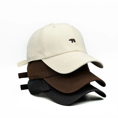 Polar Bear Embroidery Sun Hat Cotton Baseball Cap Lightweight