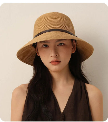Woven Women's Summer Straw Hat With Wide Brim Sun Protection Sun Hat