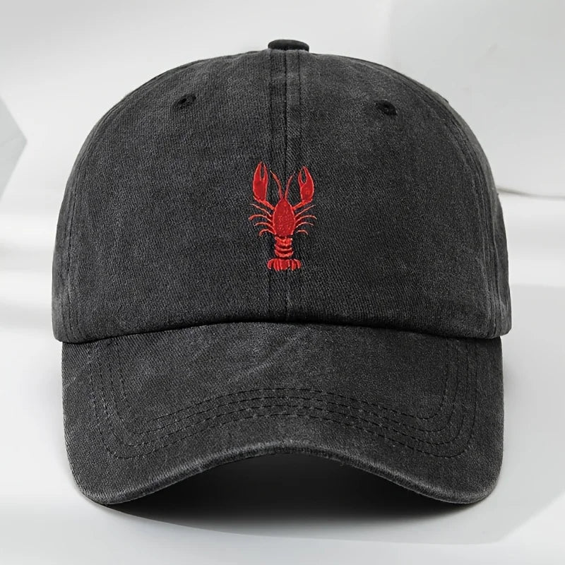 1pc Unisex Leisure Fun Lobster Embroidered Baseball Caps