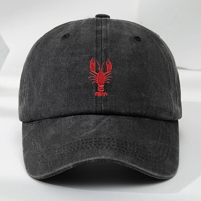 1pc Unisex Leisure Fun Lobster Embroidered Baseball Caps